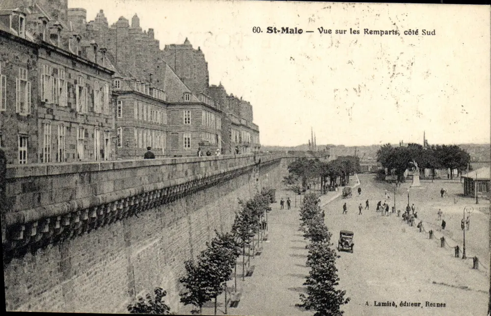 St-Malo — Blick auf die Mauern, Südseite — A. Lamiré, Verlag, Rennes - Vorderseite