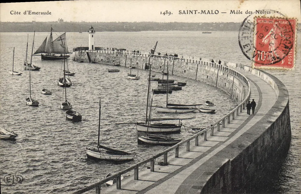 Saint-Malo — Môle das Negras — Costa da Esmeralda — Editora Costa da Esmeralda, n° 1489 - Frente