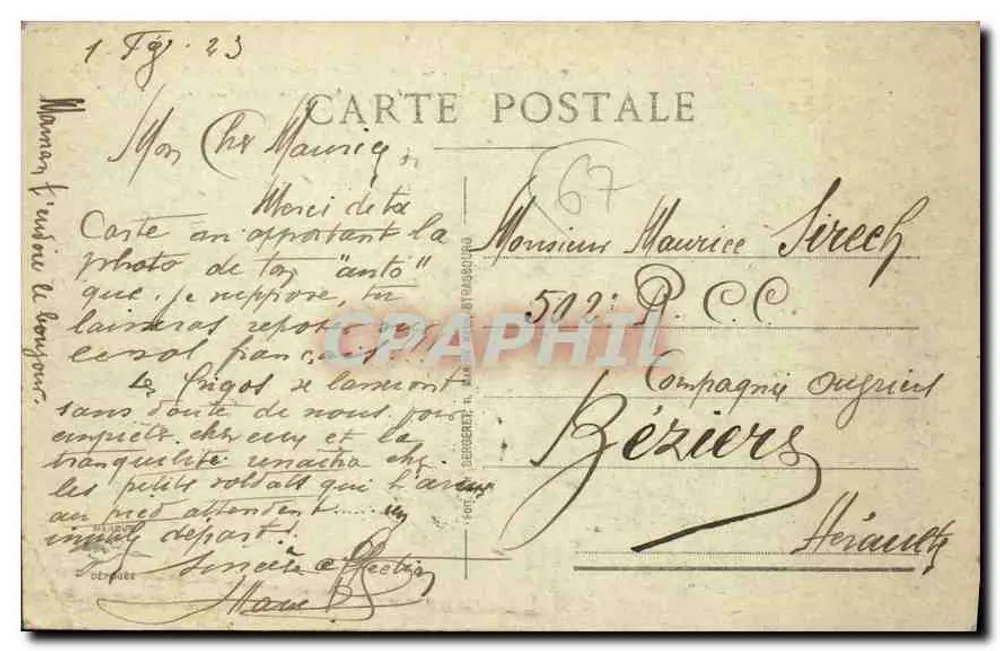 Straßburg — Brücke der Eisenbahn über den Rhein nahe Kehl — Verlag STRASBOURG, Nr. 652 - Rückseite
