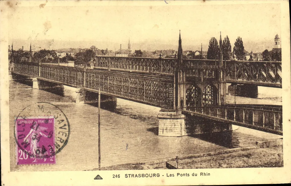 Estrasburgo - Os Pontes do Rio Reno — editor A. Vermer, n° 246 - Frente