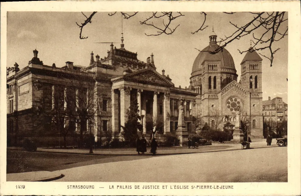 Straßburg — Das Palast der Justiz und die Kirche Saint-Pierre-le-Jeune — Serie 1439 - Vorderseite