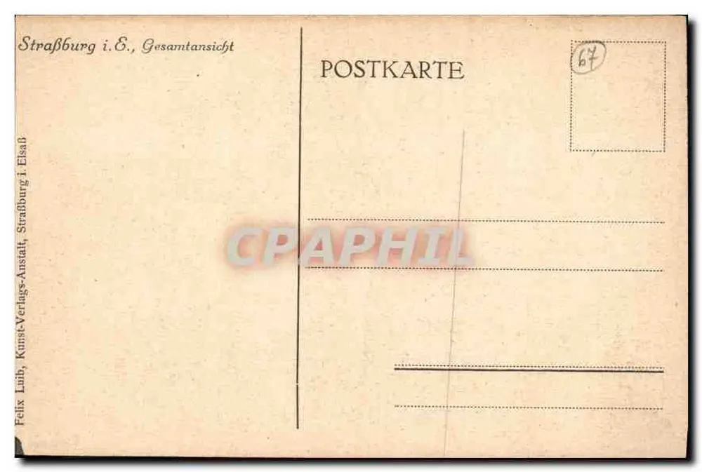 Strasbourg — vista geral — Felix Luib, Straßburg i.É., Gesamtansicht - Verso