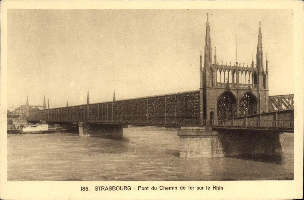 Straßburg - Eisenbahnbrücke über den Rhein — Verlag C.M. Abstraction des Arts Photomécaniques, Nr. 185 - Vorderseite