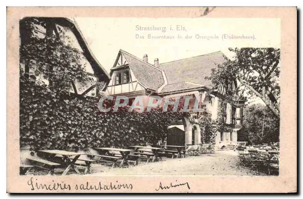 Strassburg i. Els. — O Bauernhaus na Orangerie (Elässerhaus) — editor não visível - Frente