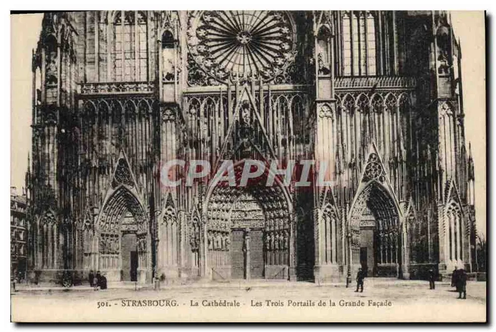 Straßburg - Die Kathedrale - Die Drei Portale der Großen Fassade — n° 501 - Vorderseite