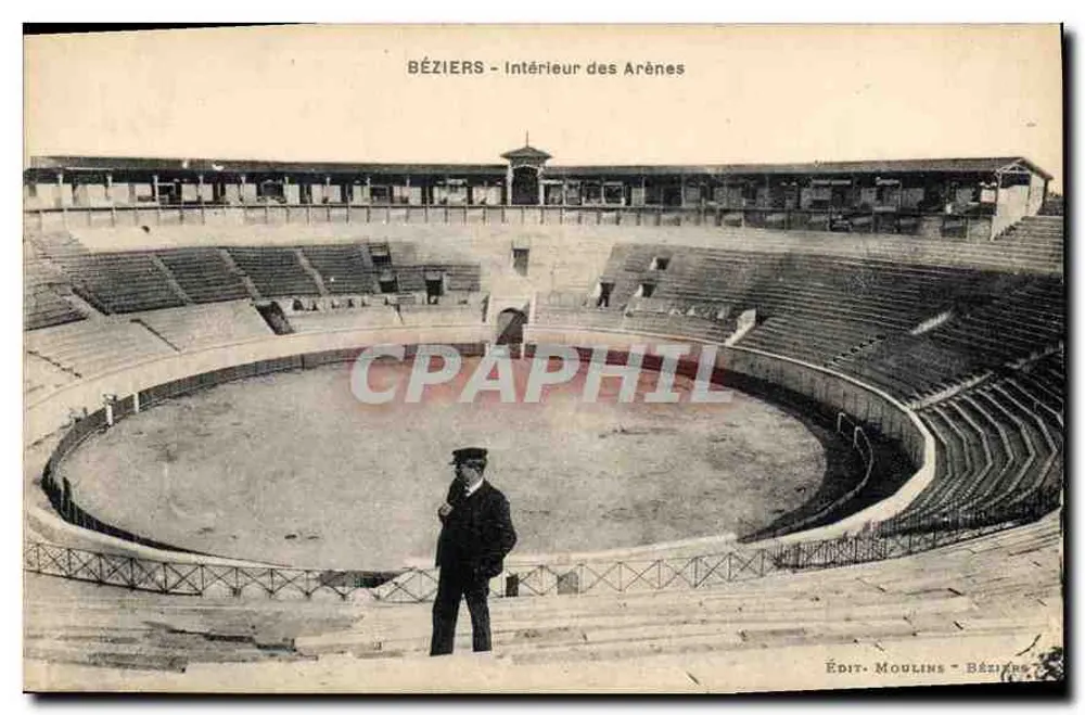 Béziers - Interior das Arenas — Édit. Moulines - Béziers - Frente