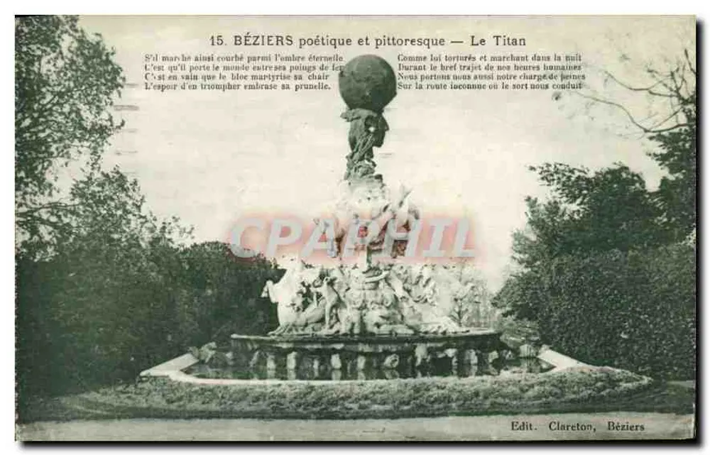 Poetisch und pittoresk Béziers — Der Titan — Edit. Clareton, Béziers - Vorderseite