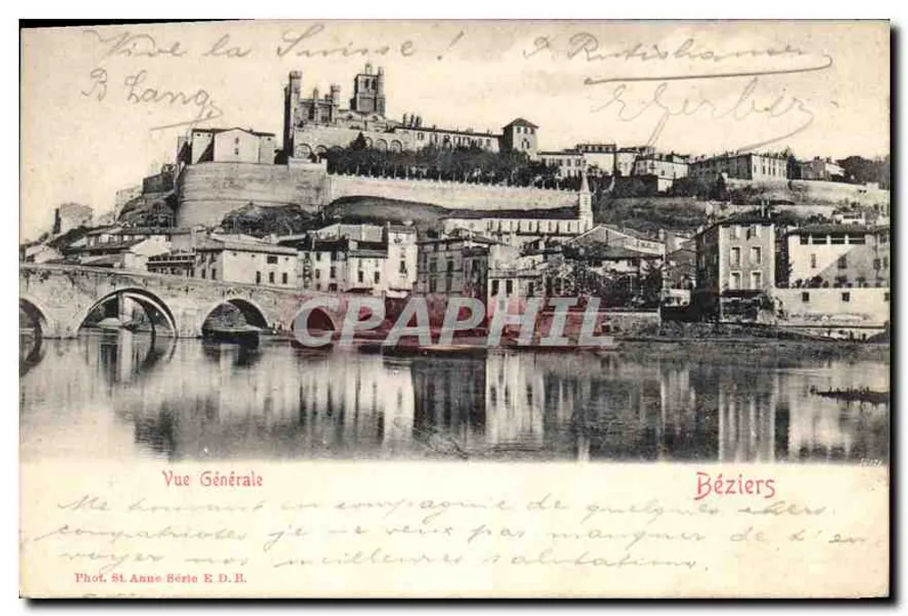 Ogólny widok Béziers — Fot. St Anne Série E.D.B. - Awers