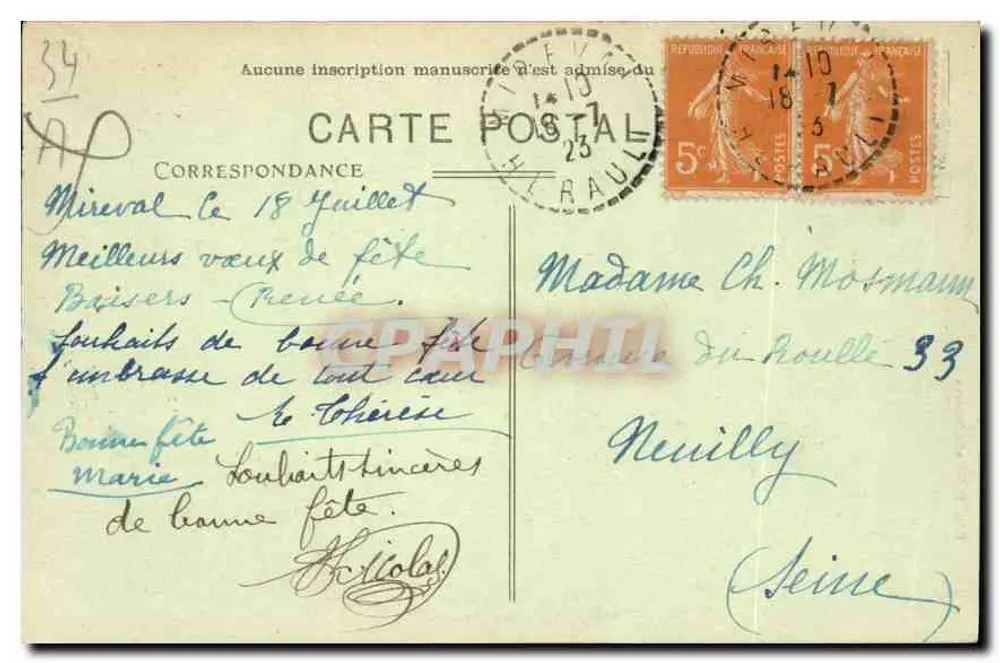 Béziers - Vista Geral — Ed. P. Valade, Béziers - Verso