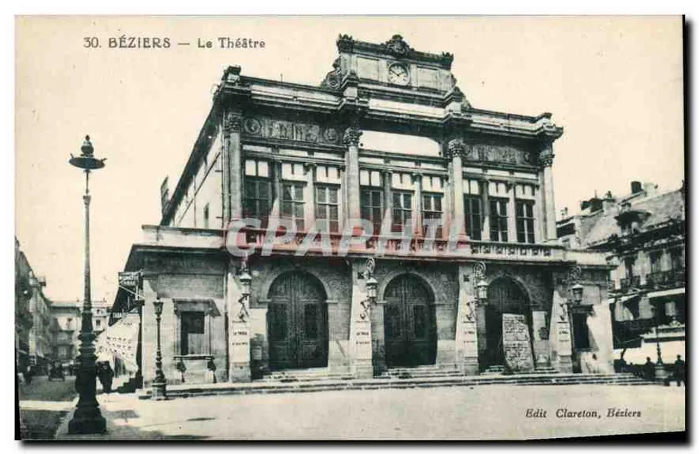 Béziers — O Teatro — Edit. Clareton, Béziers - Frente