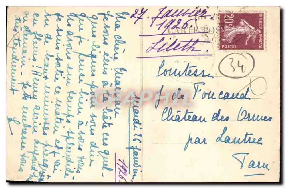 Béziers — Praça da Vitória — Edit. Des Magasins Modernes, n°60 - Verso