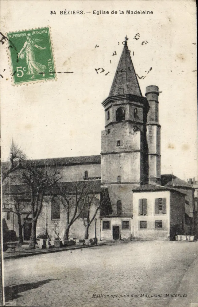 Béziers — Kirche der Madeleine — Sonderausgabe der Magasins Modernes - Vorderseite