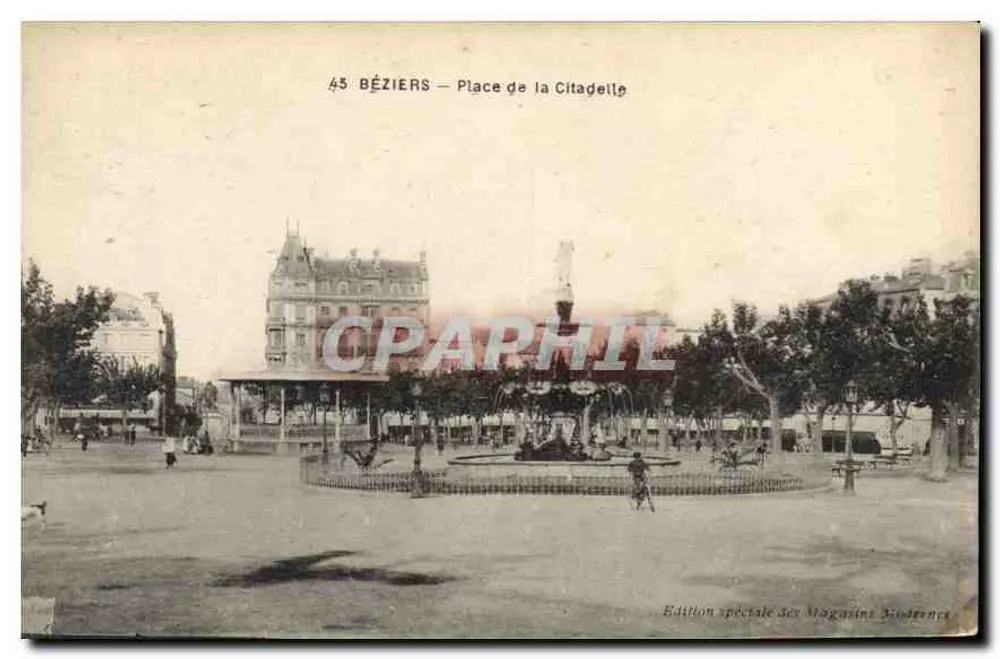 Béziers — Praça da Cidadela — Edição especial dos Magasins Rindennes - Frente