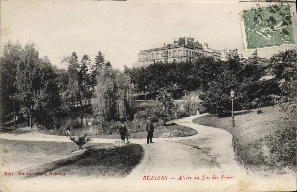 Béziers — Allées du Lac des Poètes — Verleger Marius Poux, Béziers - Vorderseite