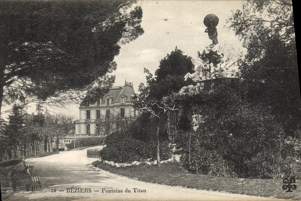 Béziers — Fontaine du Titan — Editor C. C. T. n°19 - Frente