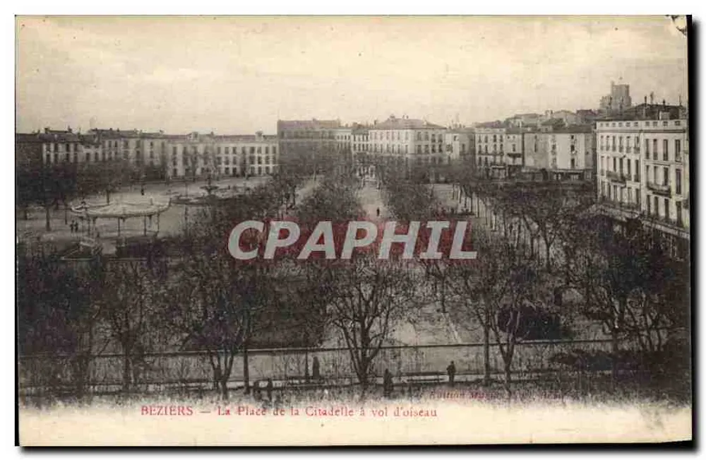 Béziers — Ansicht der Place de la Citadelle aus Vogelperspektive — Edition M. M. Nr. 246 - Vorderseite