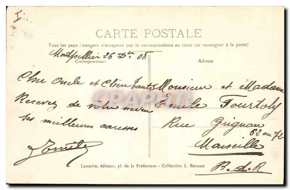 Montpellier - Ansicht der Place de la Comédie in Richtung Theater — Verlag Chapital - Rückseite