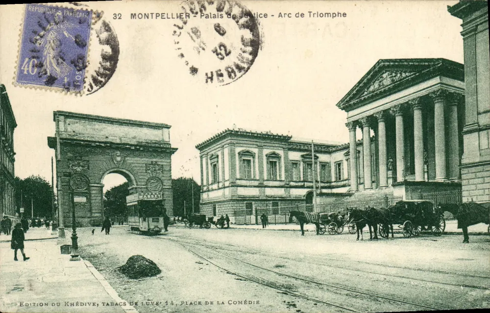 Montpellier — Palácio de Justiça - Arco do Triunfo — Edição do Khédive - Frente