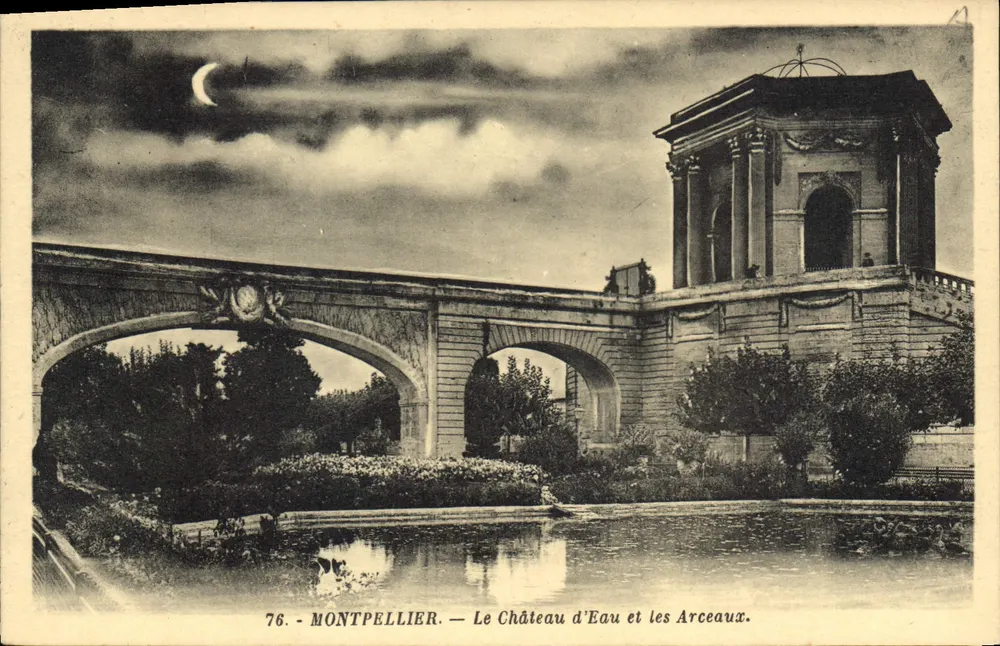 Montpellier — Der Wasserpalast und die Bogen — Verlag G. Javlaud, Nr. 76 - Vorderseite