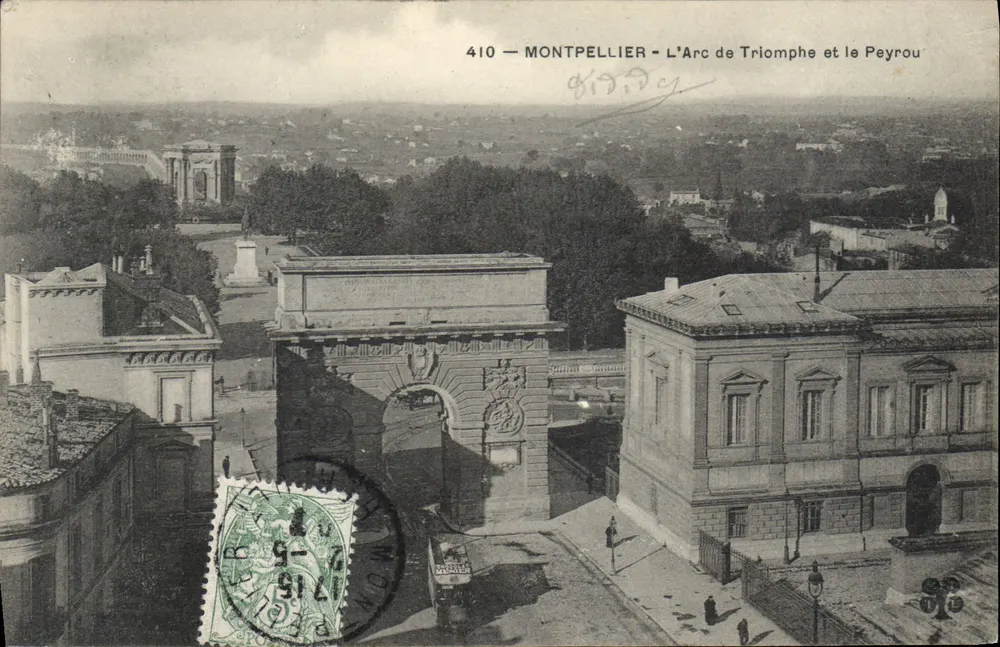 Montpellier — L'Arc de Triomphe et le Peyrou — éditeur GID.D.C. n°410 - Frente