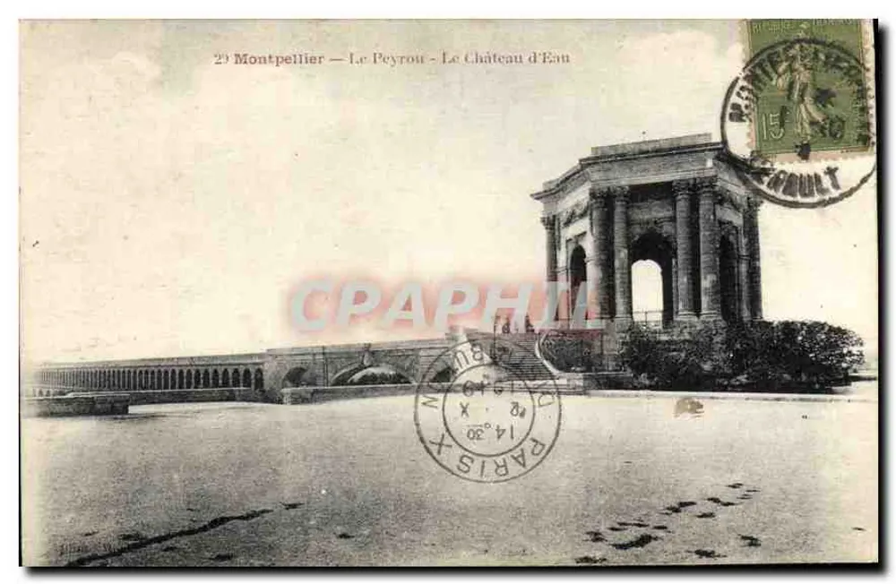 Montpellier — Le Peyrou — O Castelo da Água - Frente