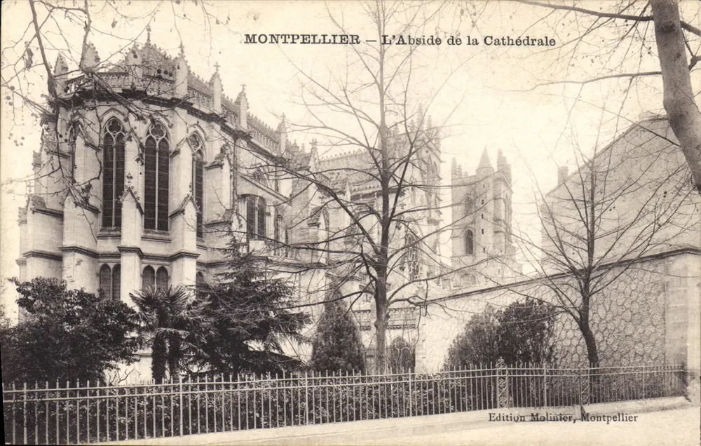 Montpellier — A Abside da Catedral — Edição Molinter, Montpellier - Frente