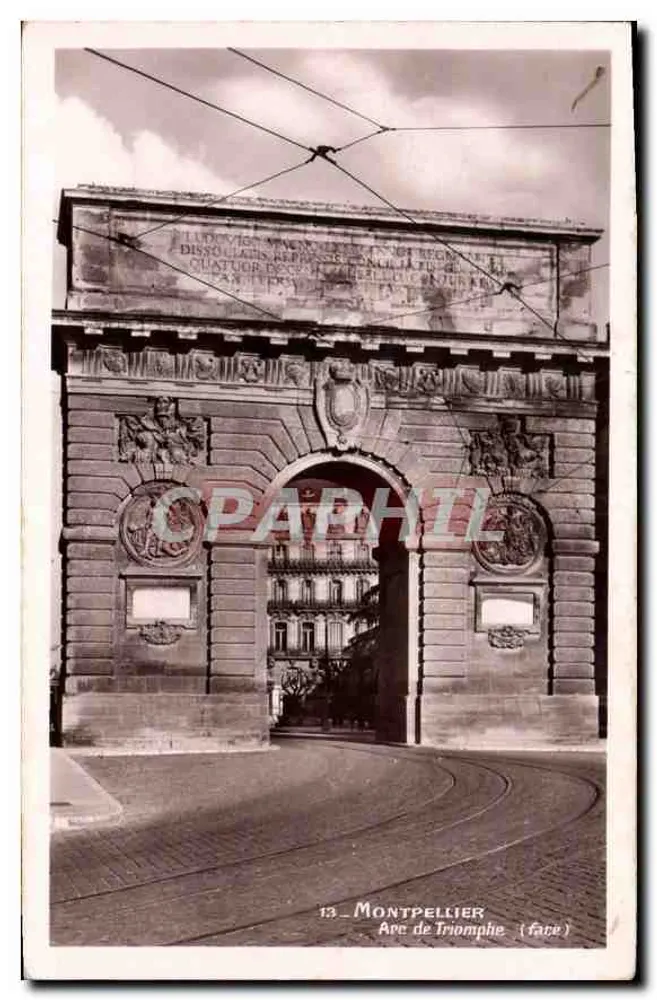 Montpellier — Arco da Vitória (frente) — Edição J. P. Jus, Montpellier - Frente