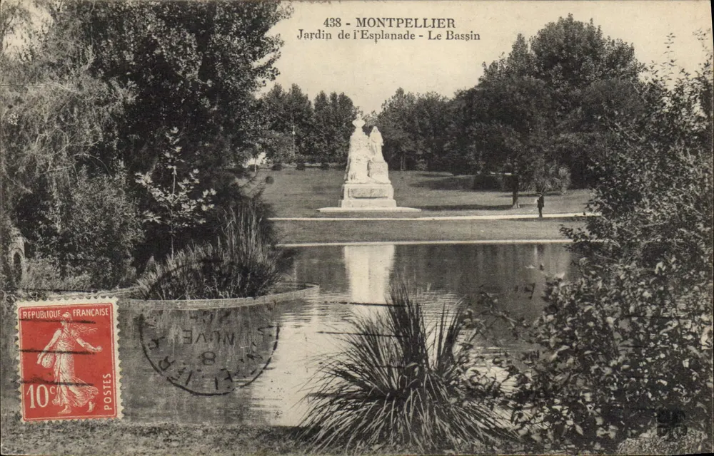 Montpellier - Jardin de l'Esplanade - Le Bassin — Anonymer Verlag, Nr. 438 - Vorderseite