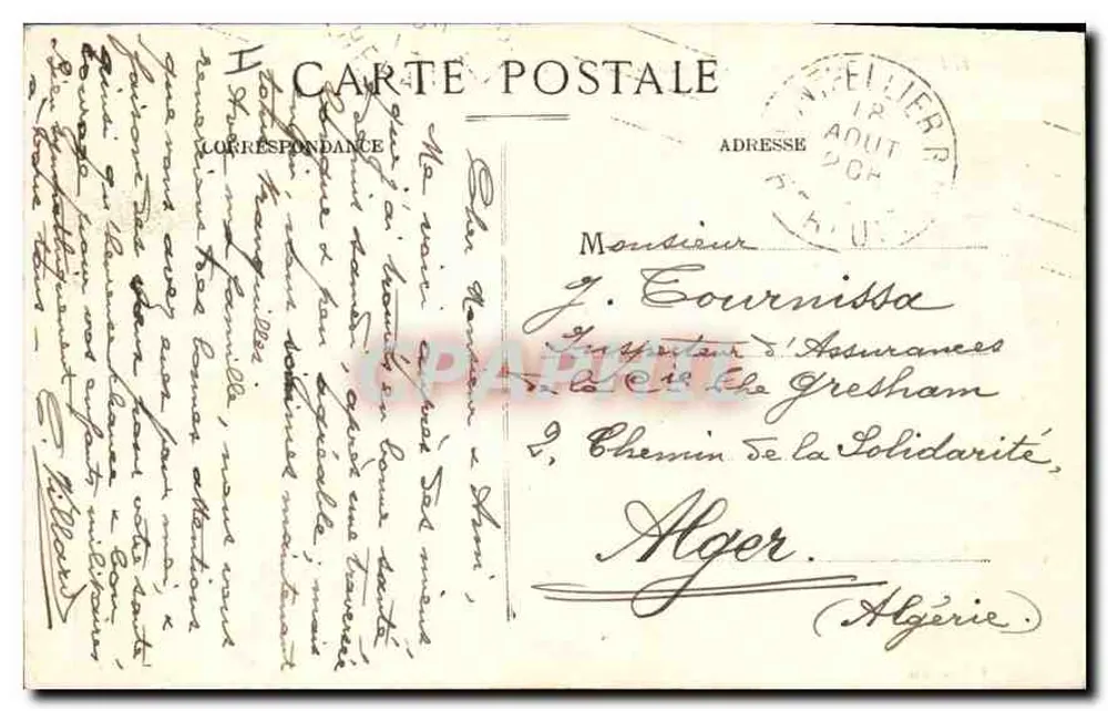 Montpellier — A Torre da Água e o Aqueduto — Edição Jouve - Verso