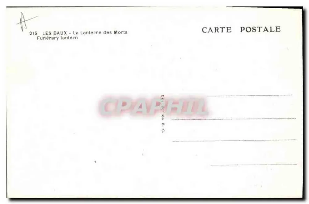 Les Baux - A Lanterna dos Mortos — editor E.C. n°215 - Verso