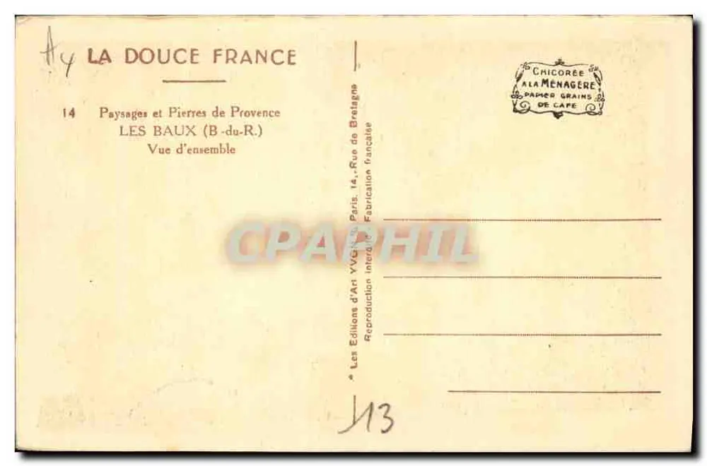Les Baux (B.-du-R.) — Vista geral — Éditions d'Art YVCI, Paris - Verso