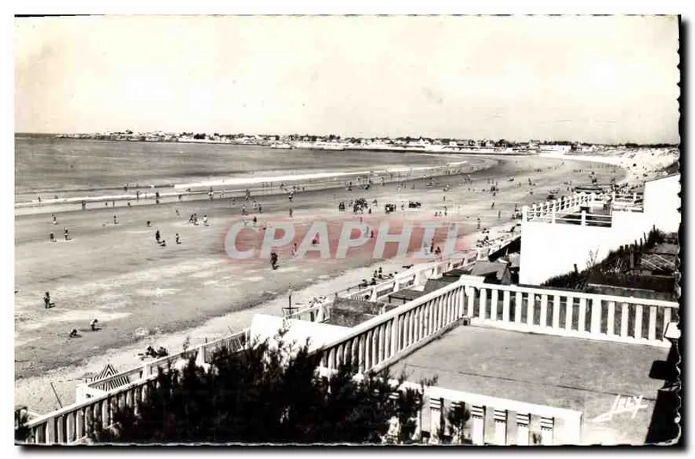 Praia de Saint-Gilles-sur-Vie — vista panorâmica — Edições Jehly-Poupin, n° 981 - Frente