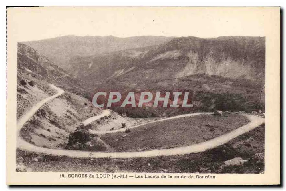 Gorges du Loup (A.-M.) — Die Kurven der Gourdonstraße — Munier, Kunstverleger, Nizza - Vorderseite