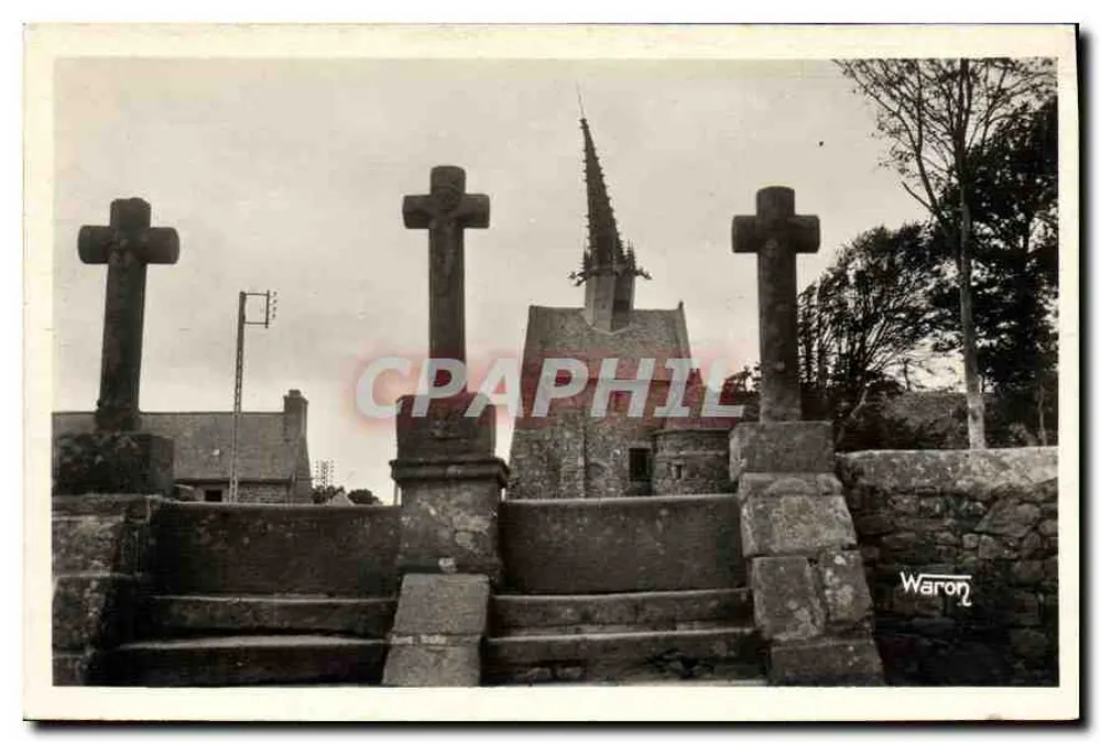 P lougrescant — Les Trois Croix de Saint-Gonery et l'Église — Société des Éditions Waron, Saint-Brieuc - Vorderseite
