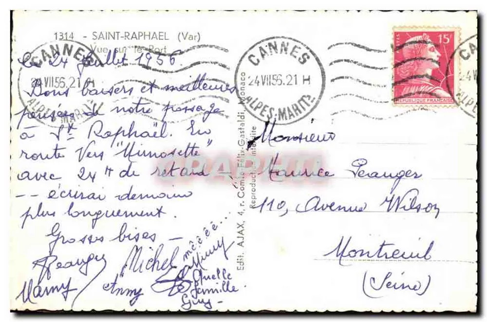 Uitzicht op het Haven — Saint-Raphaël (Var) — Ed. AJAX - Achterkant