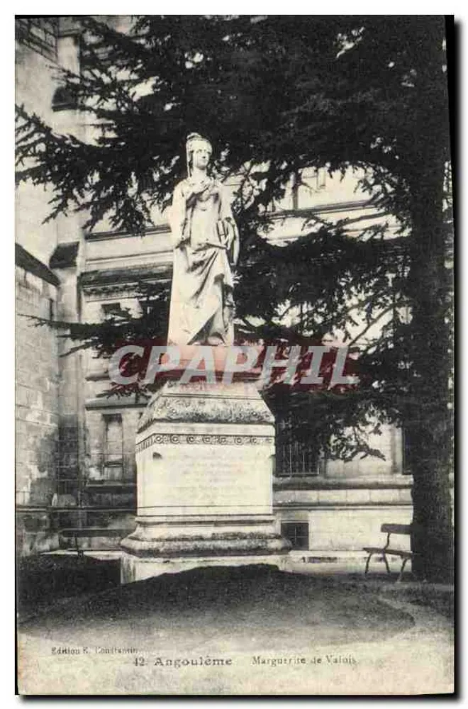 Estátua de Margarida de Valois em Angoulême — Edição R. Coubineau, n°42 - Frente