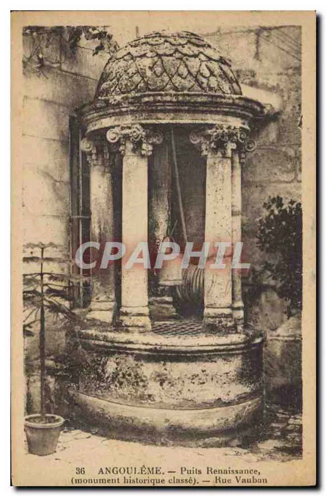 Angoulême — Renaissance-Brunnen, klassifiziertes historisches Monument — Rue Vauban - Vorderseite