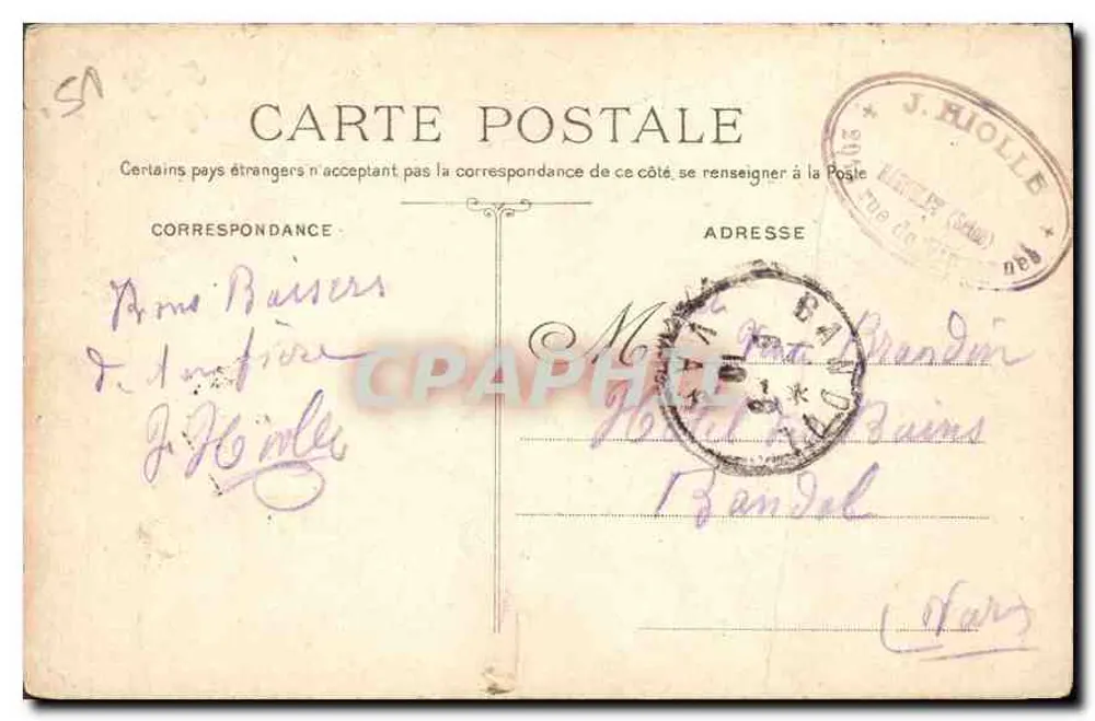 Champigny - Les Coteaux — vue sur la Marne avec deux embarcations, éditeur F. P. Paris, n° 38 - Rückseite