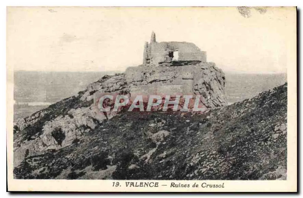 Valence — Ruínas de Crussol — Serre, pai e filho, editores, Valence - Frente