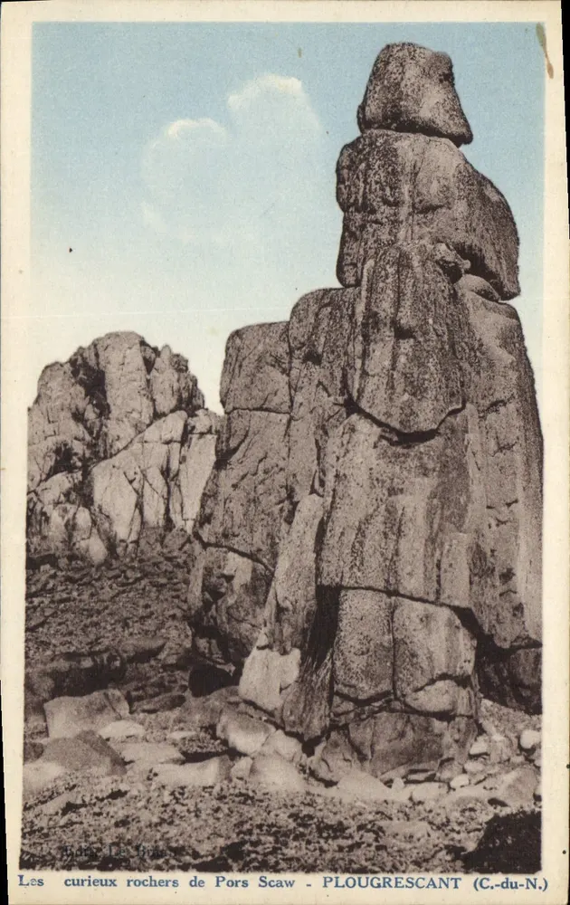 Die merkwürdigen Felsen von Pors Scaw - PLOUGRESCANT (C.-du-N.) - Vorderseite