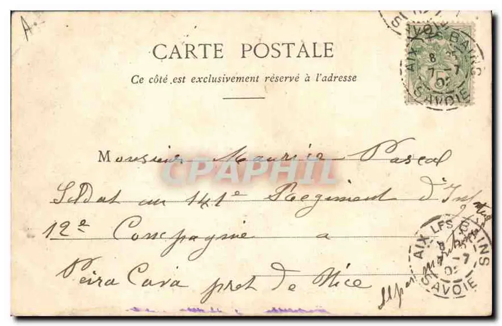 Aix-les-Bains — Il Grande Cerchio — Edizione Giletta, fot. Nice, n° 8063 - Verso
