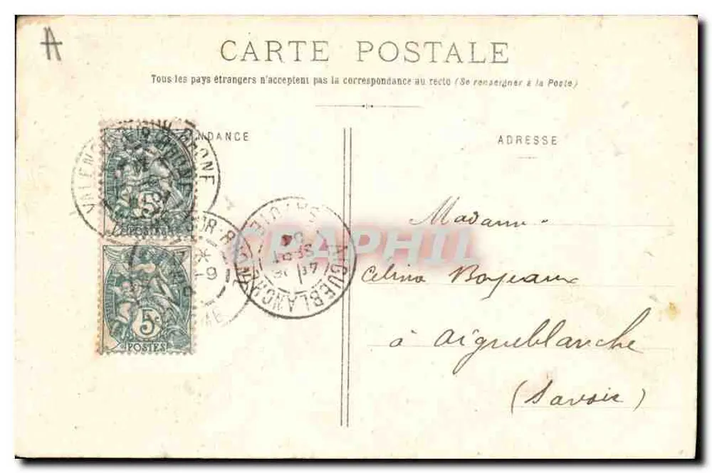 Valence - O Parque Jouvet — 238. VALENCE. - O Parque Jouvet — Coleção P. Peyrouze, Valence - Verso