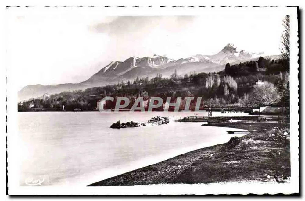 Amphion-les-Bains (Haute-Savoie) — vista do lago e das montanhas nevadas — Comibier, n°104 - Frente