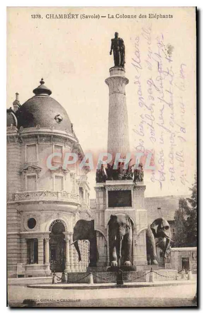 Chambéry (Savoie) — Die Säule der Elefanten — Grimal - Chambéry, n° 1378 - Vorderseite