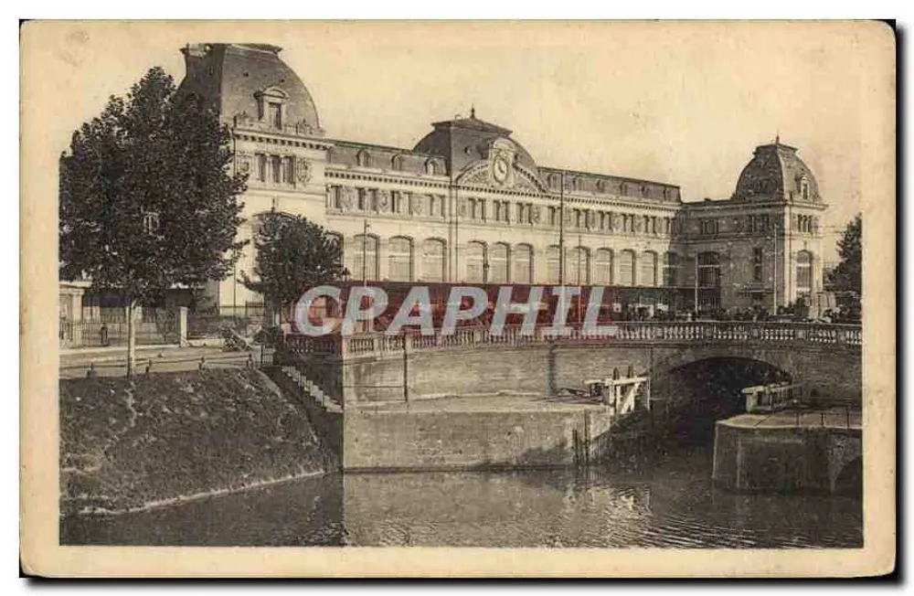 Die Gare Matabiau und der Canal — Ansicht des Gebäudes und der Brücke — Éditeur Lévy et Neuberg, Paris, n° 166 - Vorderseite