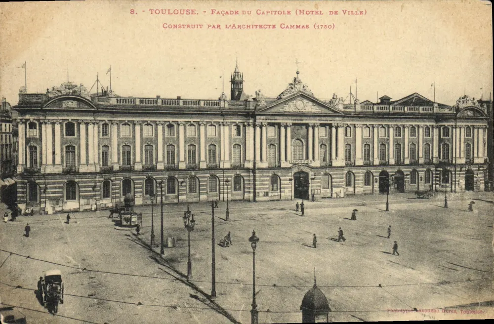 Toulouse - Fassade des Capitols (Stadthaus) — Von dem Architekten Cammas gebaut (1750) — Phototypie Labonche Irres, Toulouse - Vorderseite