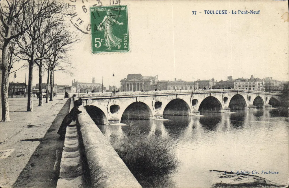 Toulouse - O Pont-Neuf — editor E. Adams Cie, n°37 - Frente