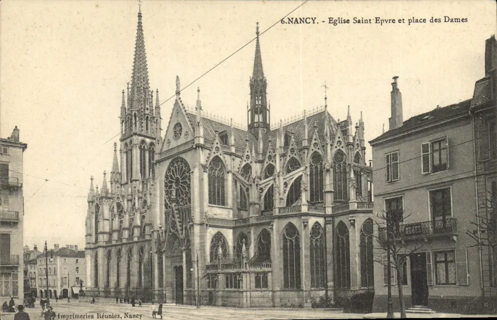 Nancy - Igreja de Saint-Epvre e praça das Dames — Imprimeries Réunies, Nancy, n°6 - Frente