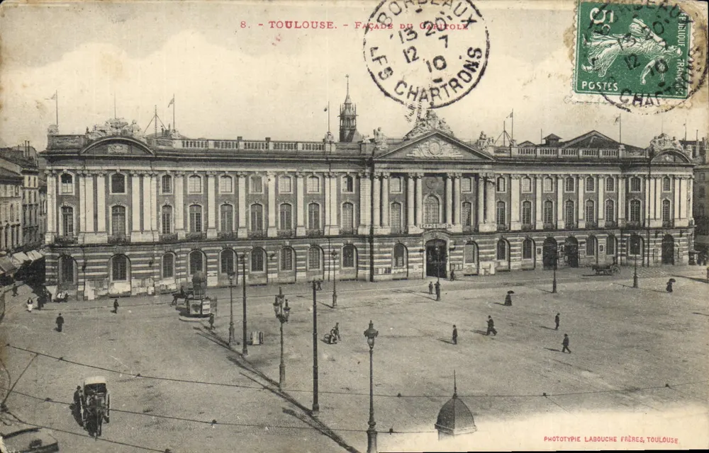 Toulouse — Fachada do Capitole — Fototipia Labouche Frères, Toulouse - Frente