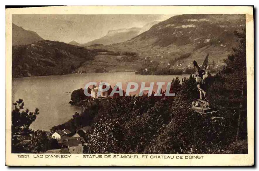 See Annecy — Statue des heiligen Michael und Schloss Duingt — Graphphil 12251 - Vorderseite